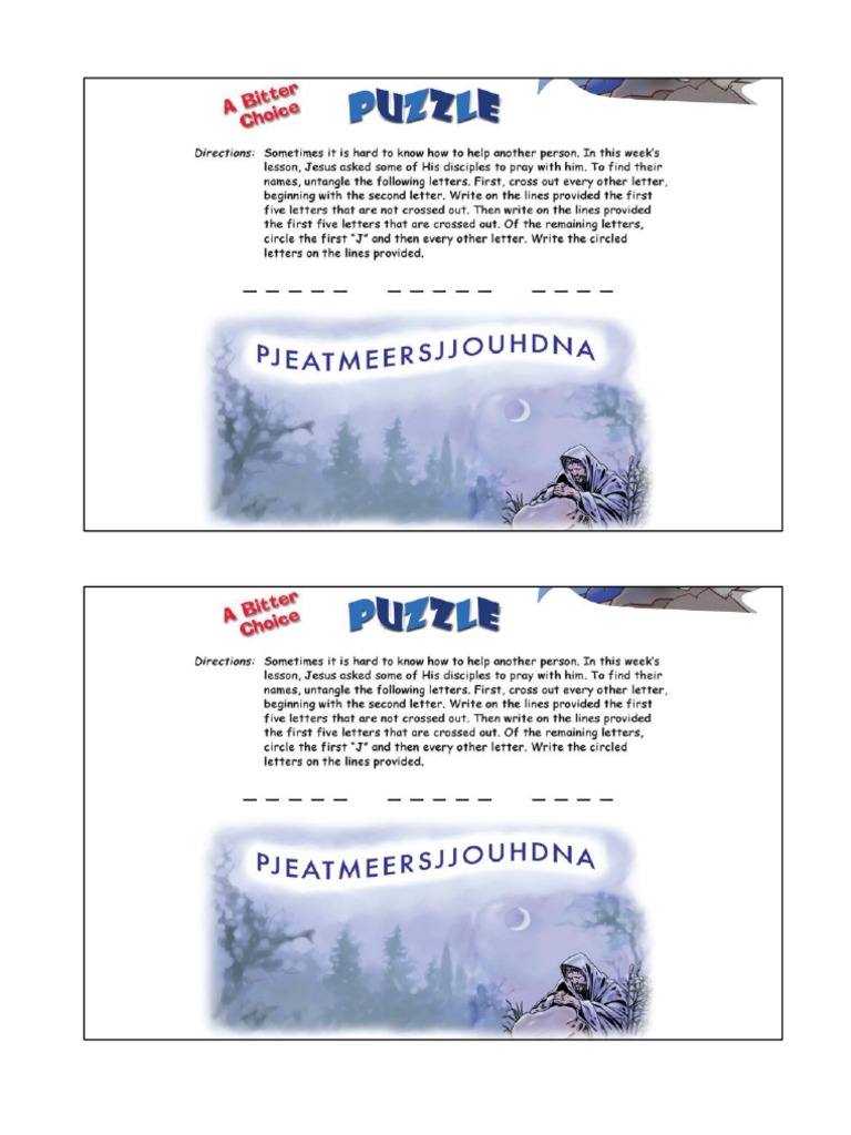 A Bitter Choice Puzzle PDF