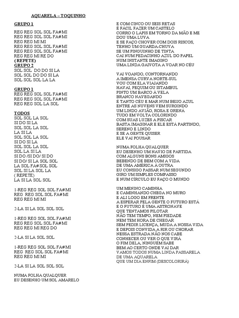 Aquarela Flauta E Letra Pdf