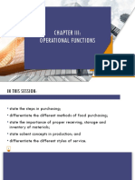 Chapter 3 Operational Functions