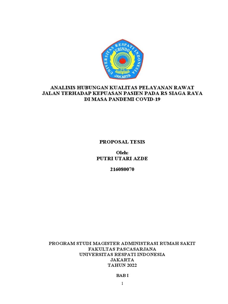 (Uts) Proposal Tesis | PDF