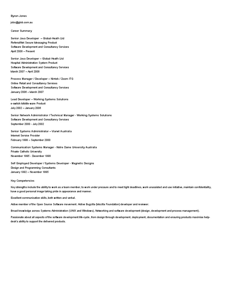 Senior Java Developer Resume Free Word Download | PDF | Security ...