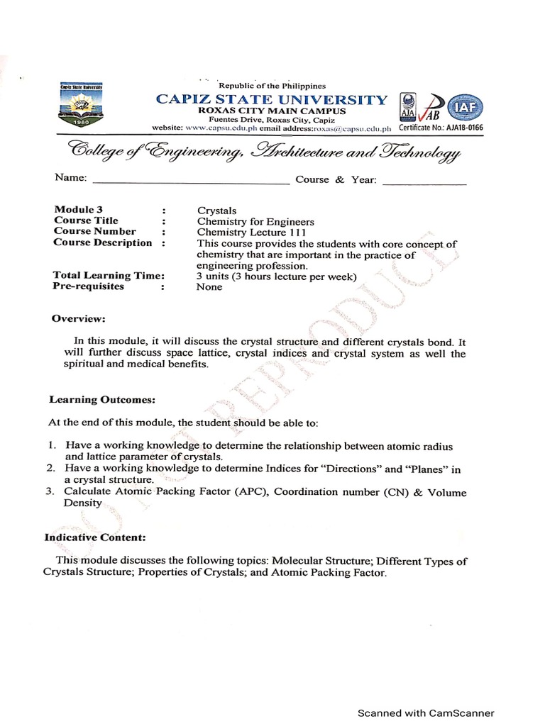 Module 3 Chem Crystals Pdf