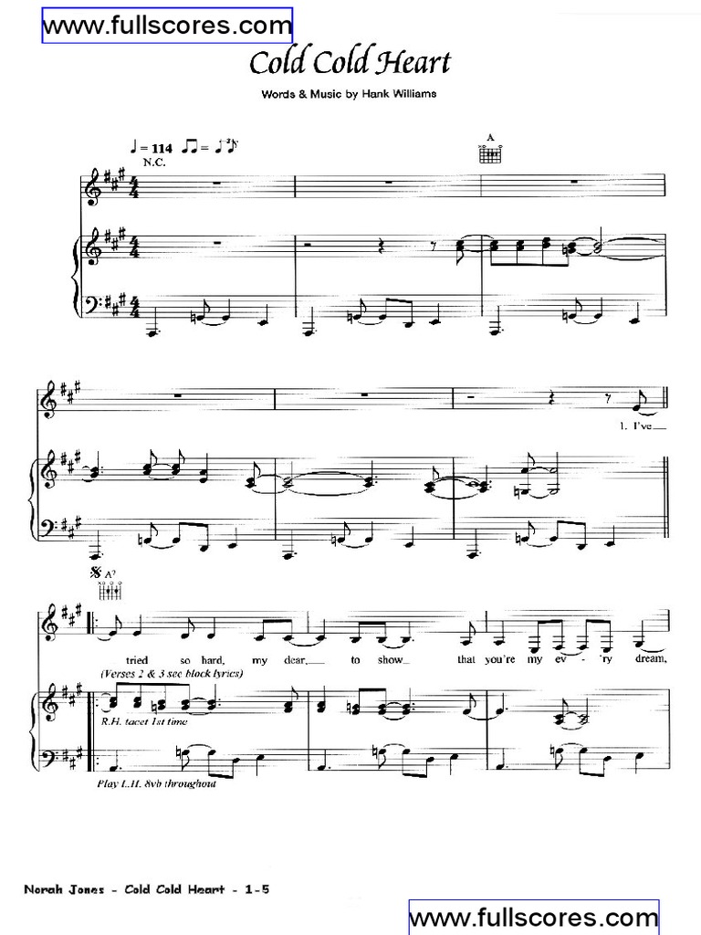 Norah Jones Cold Cold Heart PDF
