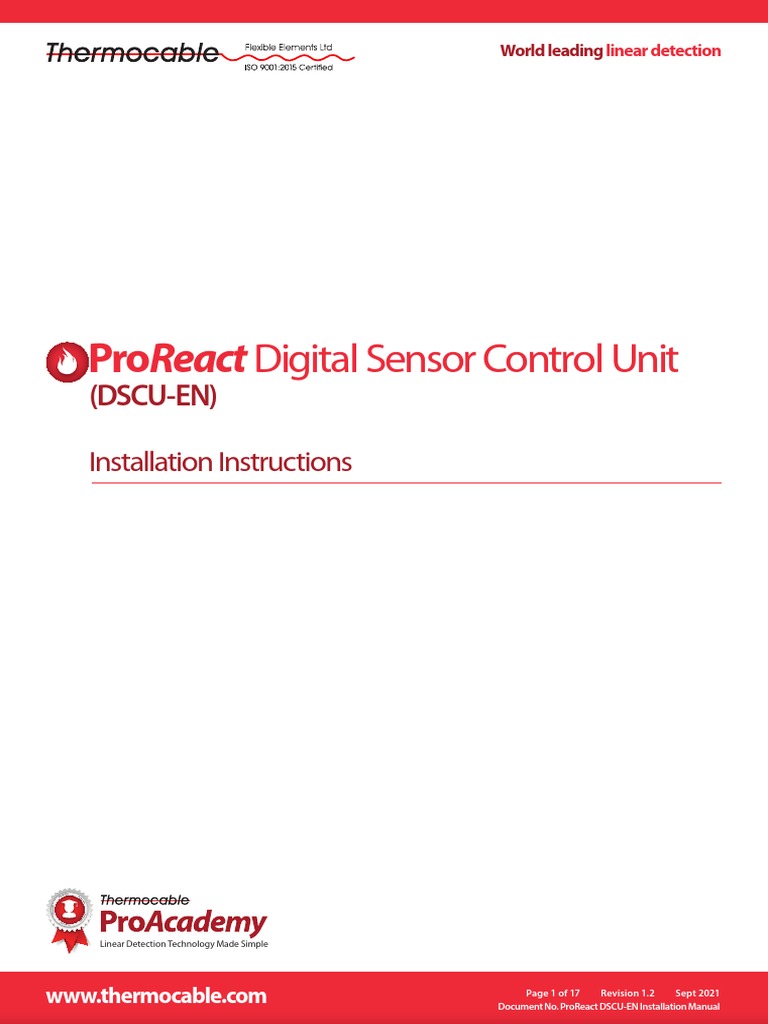 ProReact Digital Sensor Control Unit Installation Manual 2 PDF