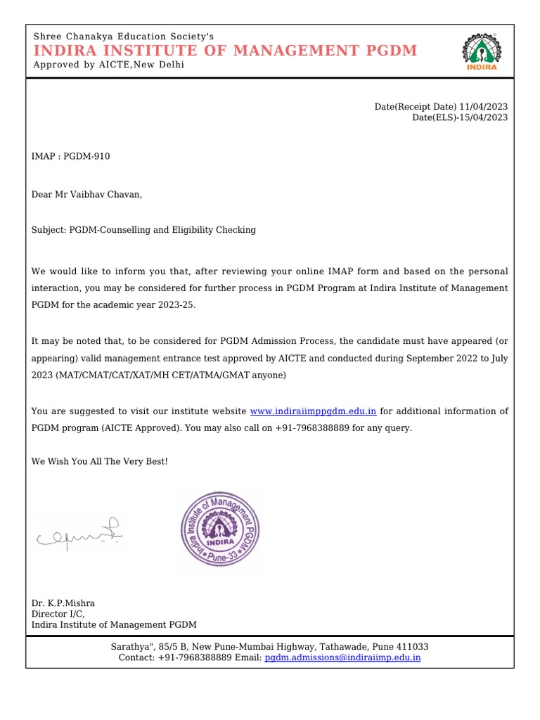 Offer Letter PGDM910 (1) PDF