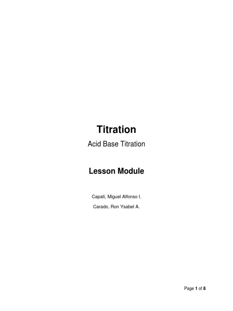 Titration Lesson Module PDF