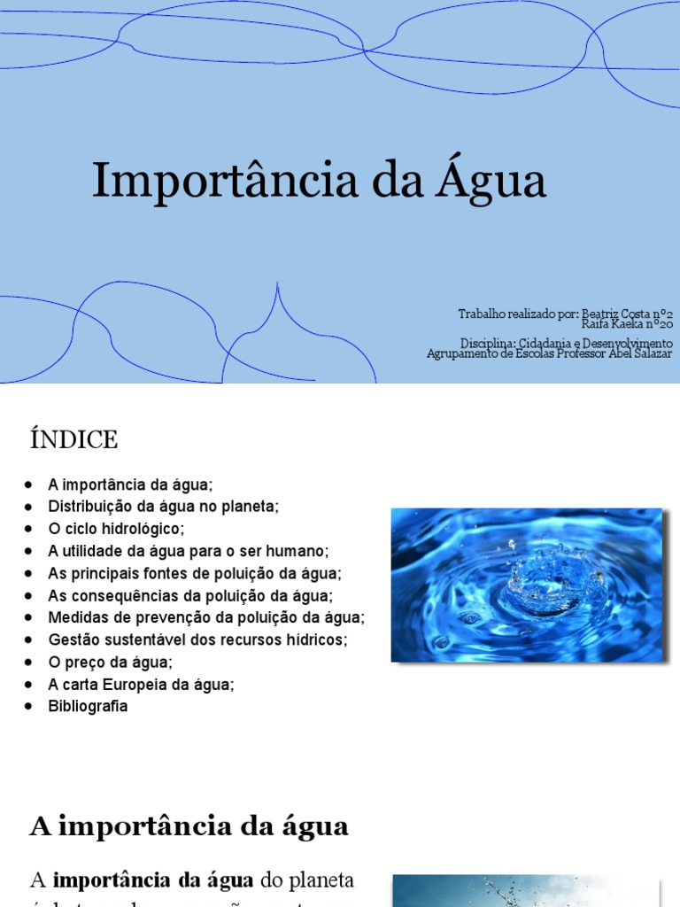 Importância Da Água | PDF | Ciclo da água | Hidrologia