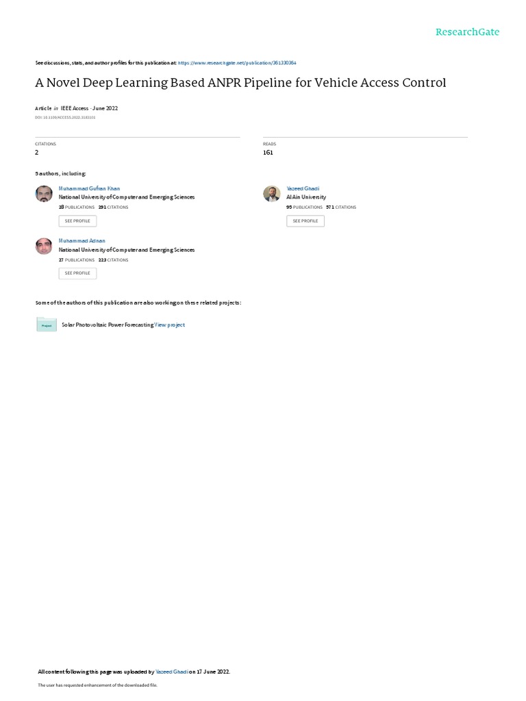 A Novel Deep Learning Based ANPR Pipeline for Vehicle Access Control ...