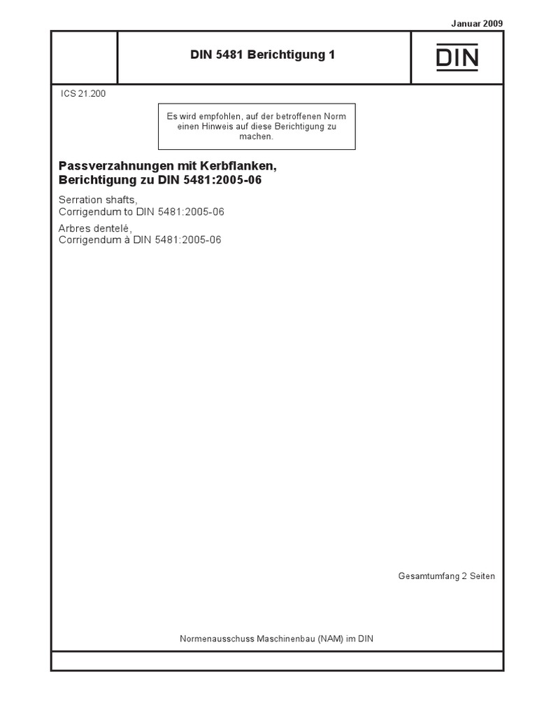 DIN 5481 Ber-1 2009-01 | PDF