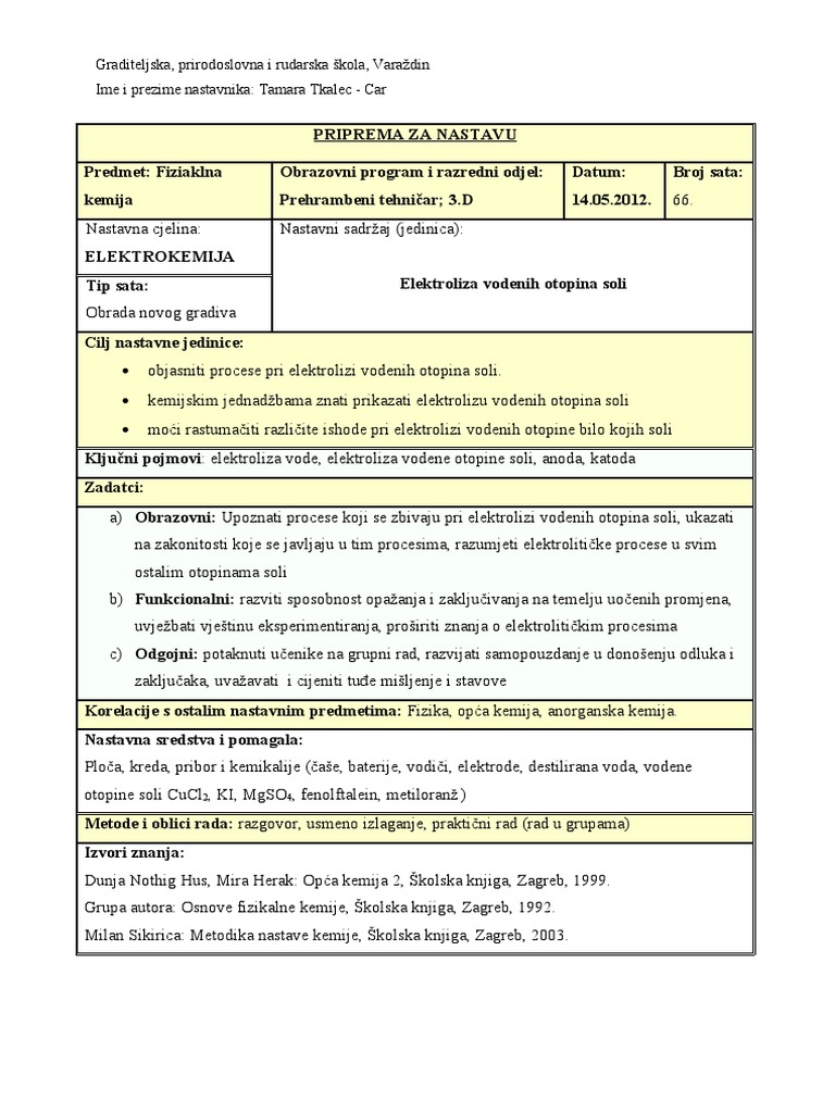 Priprema Za Nastavu | PDF