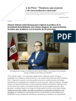 Elpais.com-El Primer Ministro de Perú Tenemos Que Avanzar Hacia Un Proceso de Reconciliación Nacional