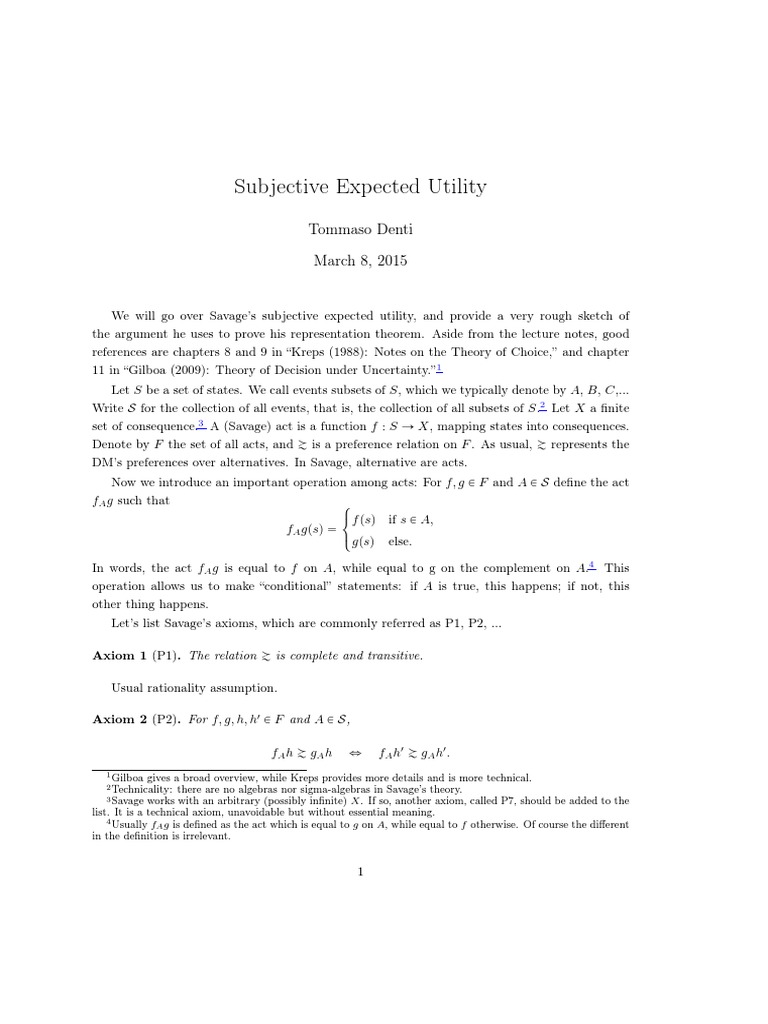 MIT14 123S15 Subjective PDF Utility Decision Theory