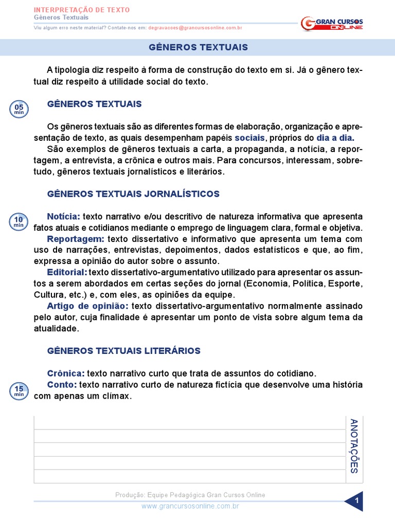 generos-textuais | PDF | Narrativa | Jornalismo