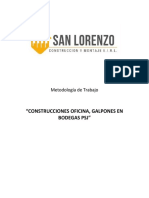 Metodología de Trabajo Construcciones Oficina, Galpones PSJ