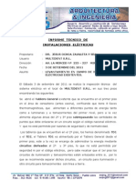 Informe técnico de instalaciones eléctricas existentes en MULTIDENT S.R.L