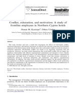 Conflict, exhaustion, and motivation- A study of frontline employees in Northern Cyprus hotels