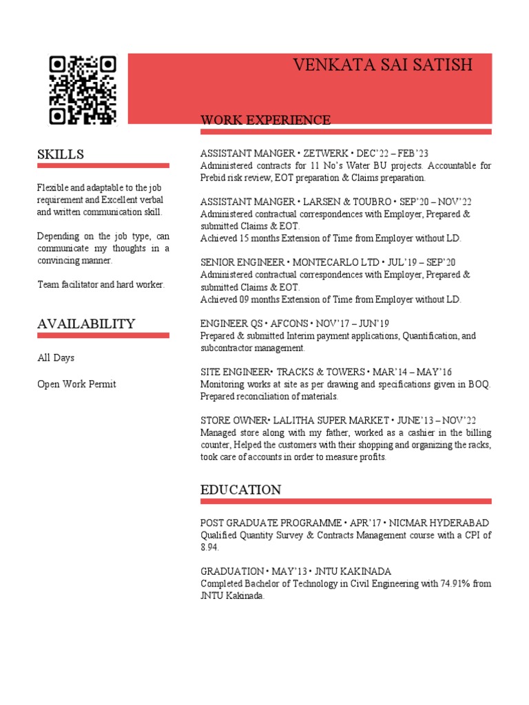 Resume Satish PDF - 1692140569