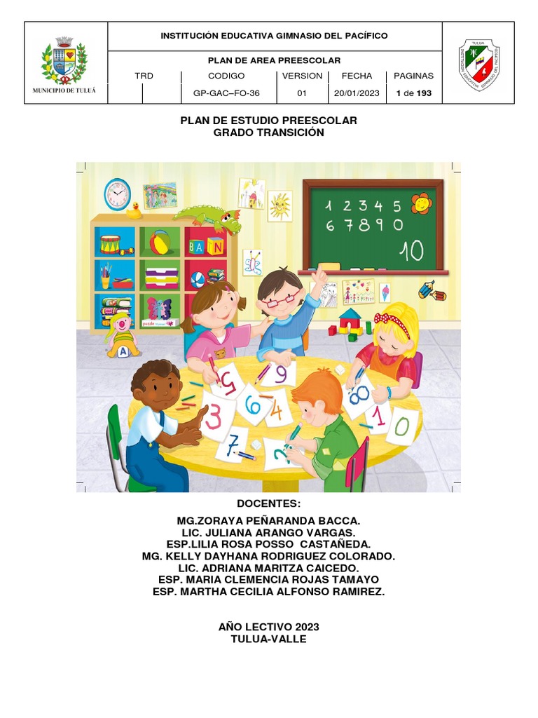 Plan de Estudios Preescolar 2023 | PDF | Educación de la primera ...