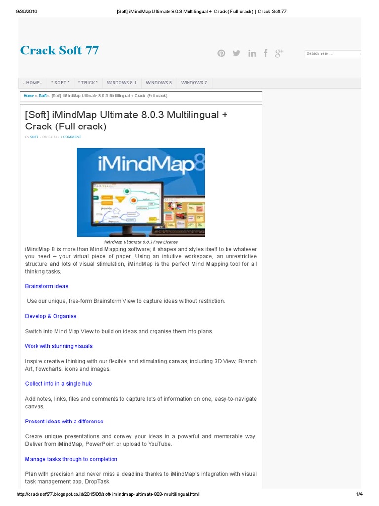 Soft) IMindMap Ultimate 8.0 | PDF | Software | Computing