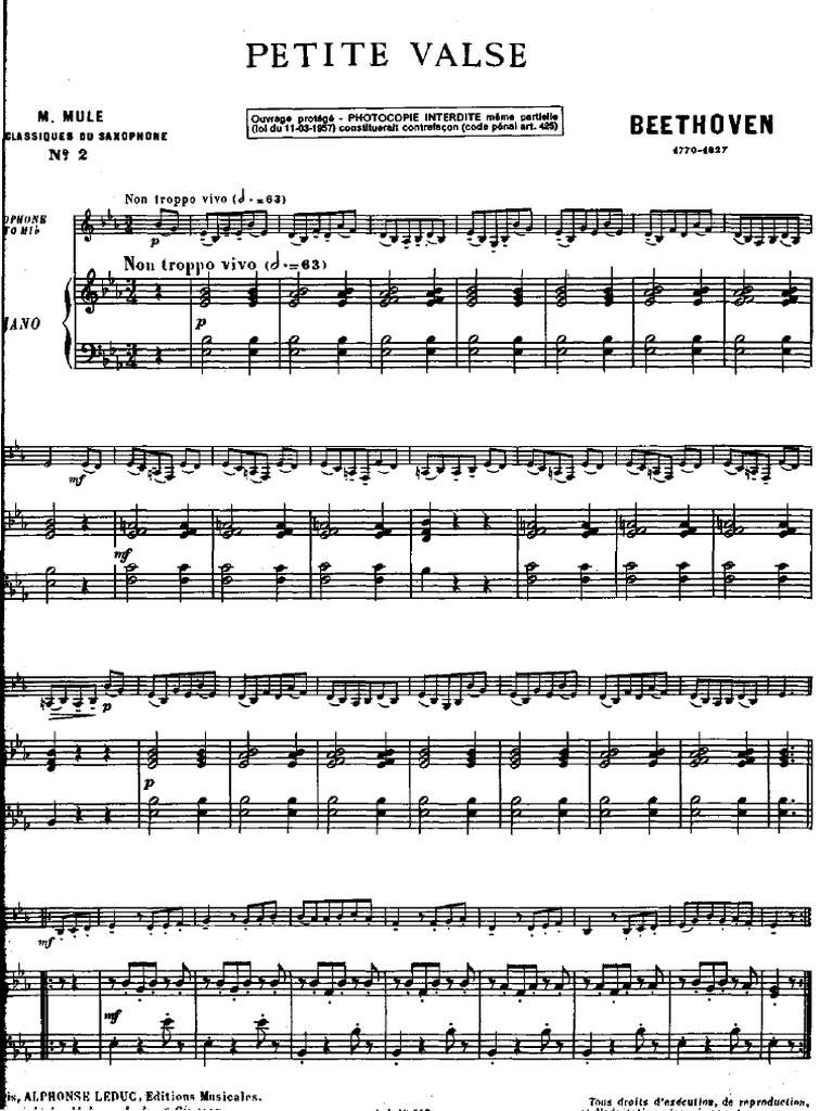 Beethoven Petite Valse Piano 1 | PDF