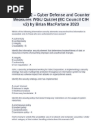 WGU C842 - Cyber Defense and Counter Measures WGU Quizlet (EC Council CIH v2) by Brian MacFarlane 2023