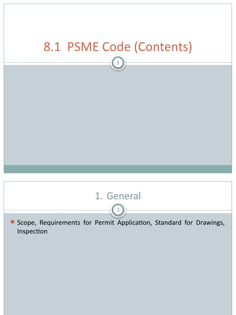 8.1 PSME Code (Contents) | PDF | Business