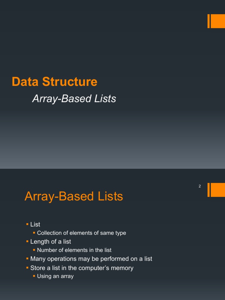 Lec1 Array Based Lists | PDF