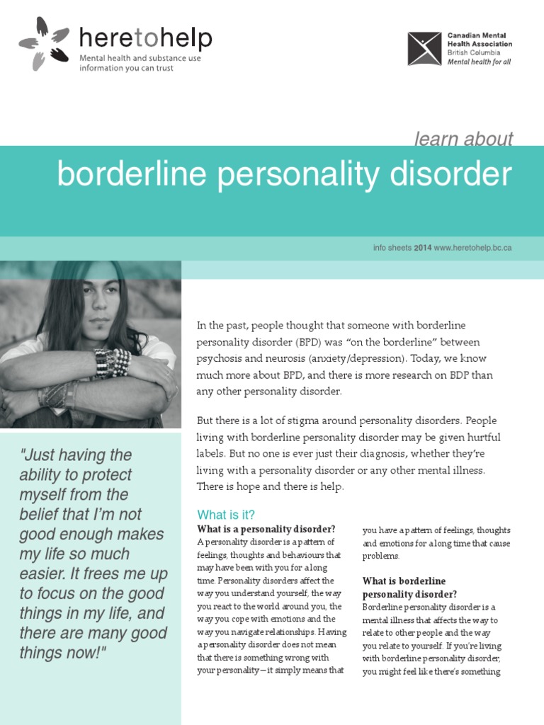 Learn About BPD Handout | PDF | Borderline Personality Disorder ...