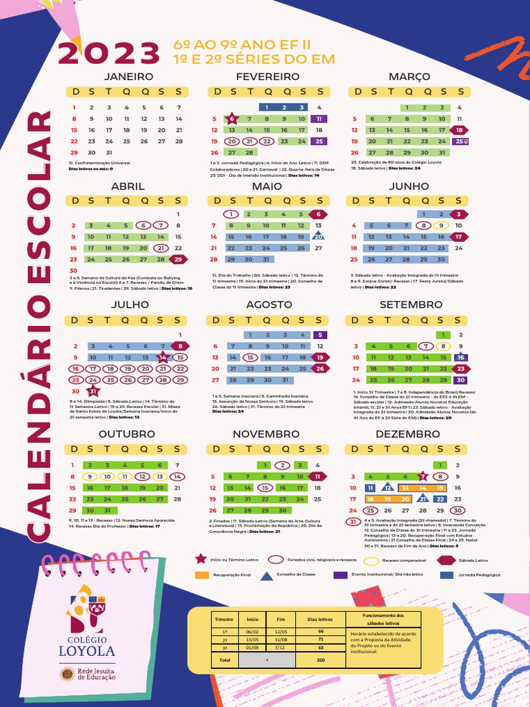 2023 Calendarioescolar 6o Ano Ef a 2a Serieem | PDF