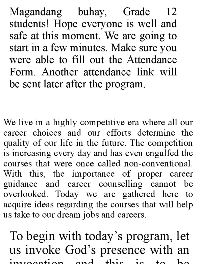 Career orientation prompter pdf