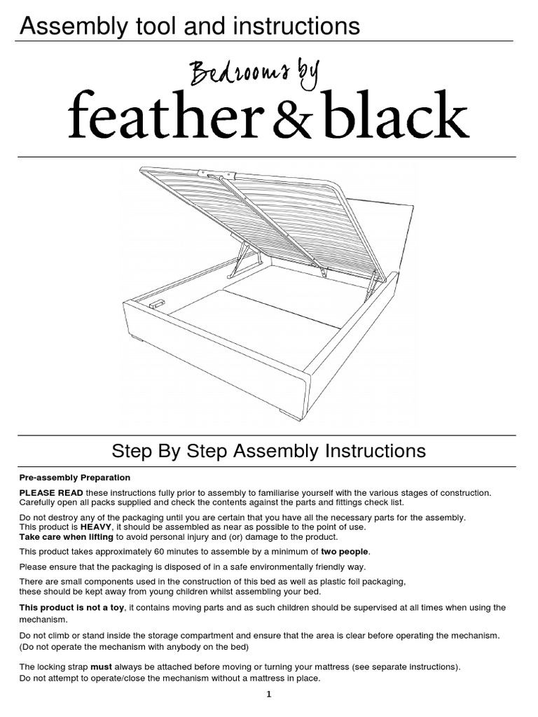 Bed Assembly Instructions Guide | PDF | Screw | Manufactured Goods