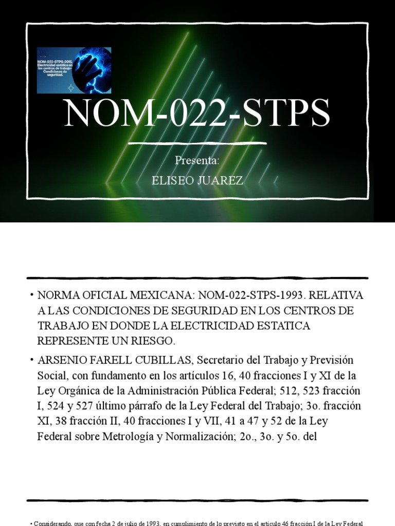 Norma NOM-022-STPS sobre electricidad estática | PDF | Electricidad ...