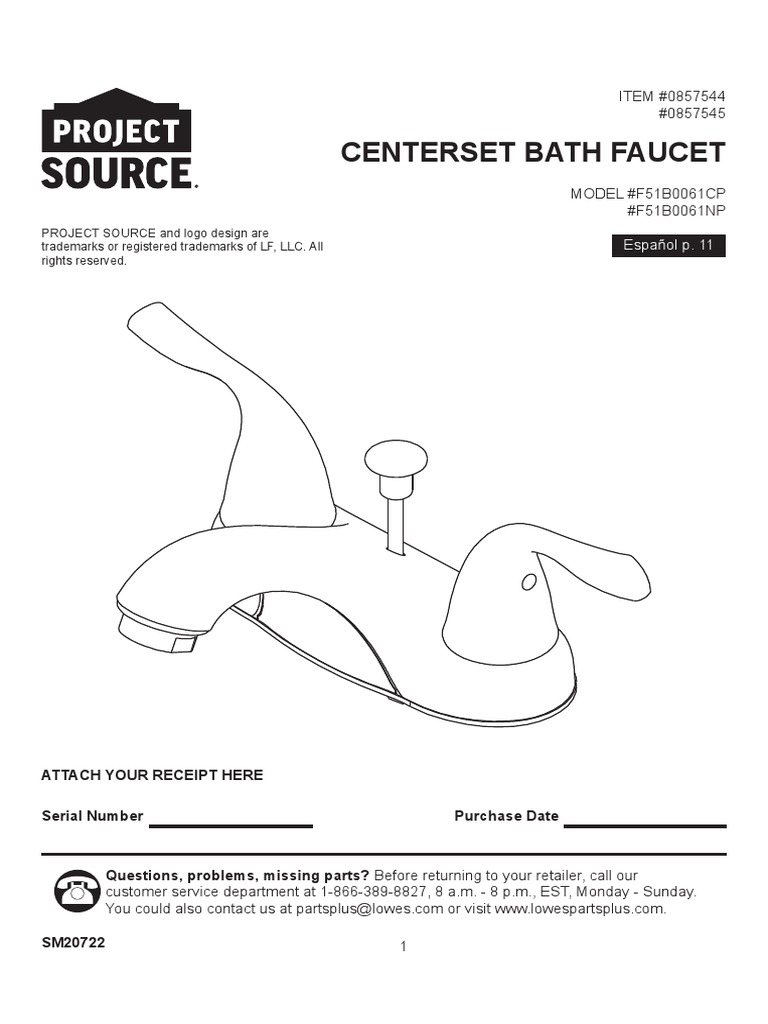 Centerset Bath Faucet | PDF | Tap (Valve) | Sink
