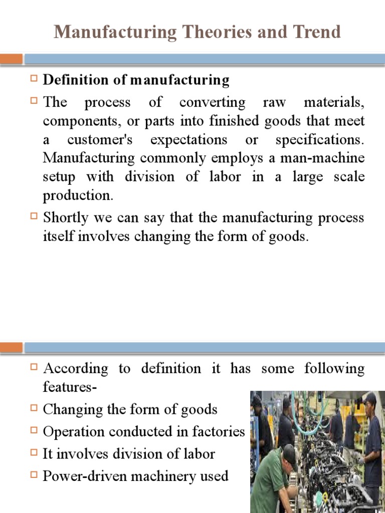 Manufacturing Theories and Trend PDF Profit (Economics) Private