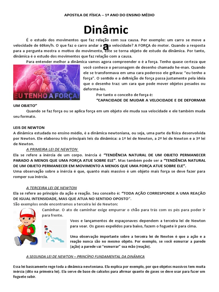 Apostila sobre Leis de Newton | PDF | Leis do Movimento de Newton | Força