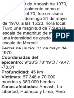 El Terremoto de Áncash de 1970