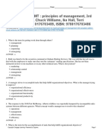 Test Bank For MGMT Principles of Management 3rd Canadian Edition Chuck Williams Ike Hall Terri Champion Isbn 0176703489 Isbn 9780176703486