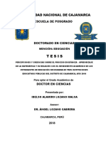 Percepciones y Creencias Sobre El Proceso Enseñanza - Aprendizaje de La Matemática y Su Relación