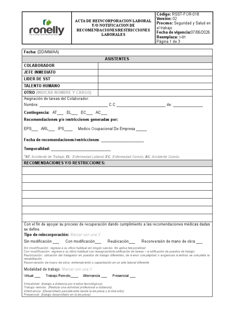 Reincorporación Laboral y Recomendaciones | PDF | Tecnología