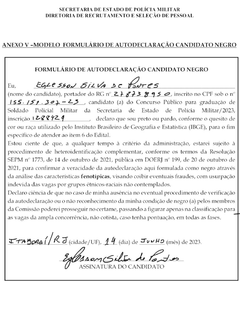 Autodeclaração | PDF