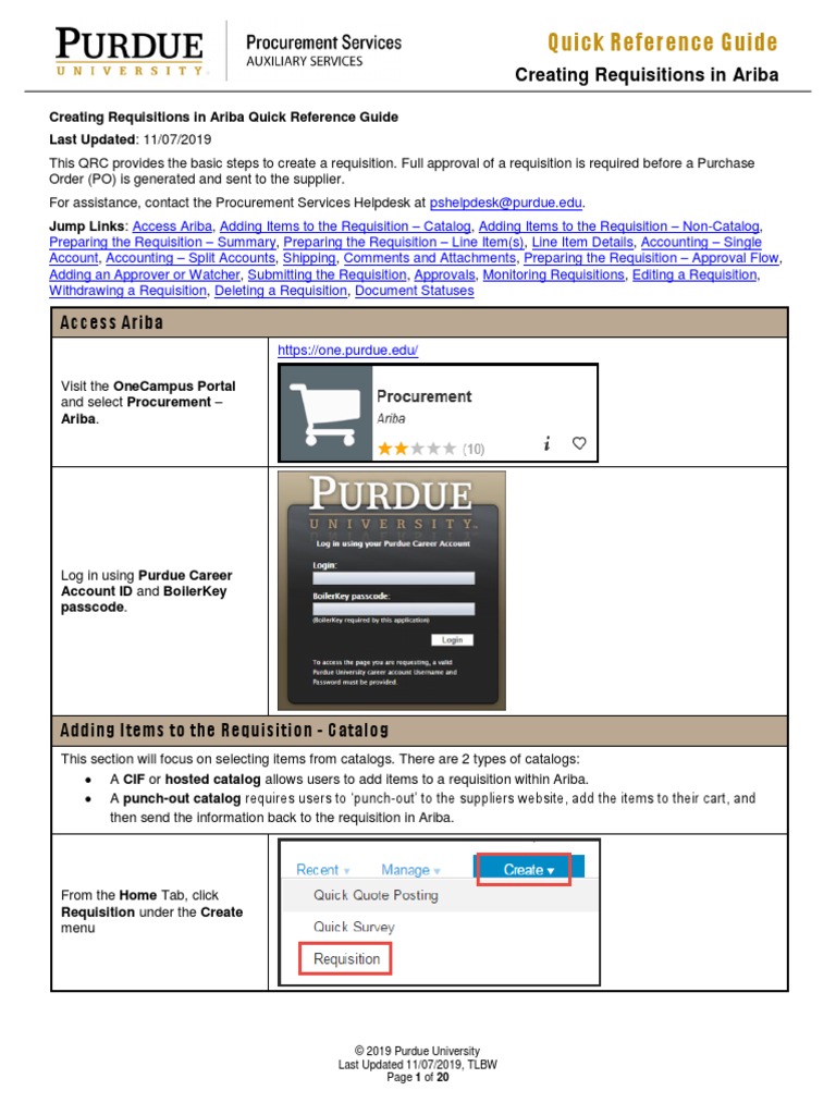 Creating Requisitions , SAP Ariba Buying: Creating Requisitions – TOVIN