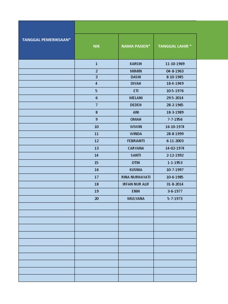 Form Offline PTM Puskesmas | PDF