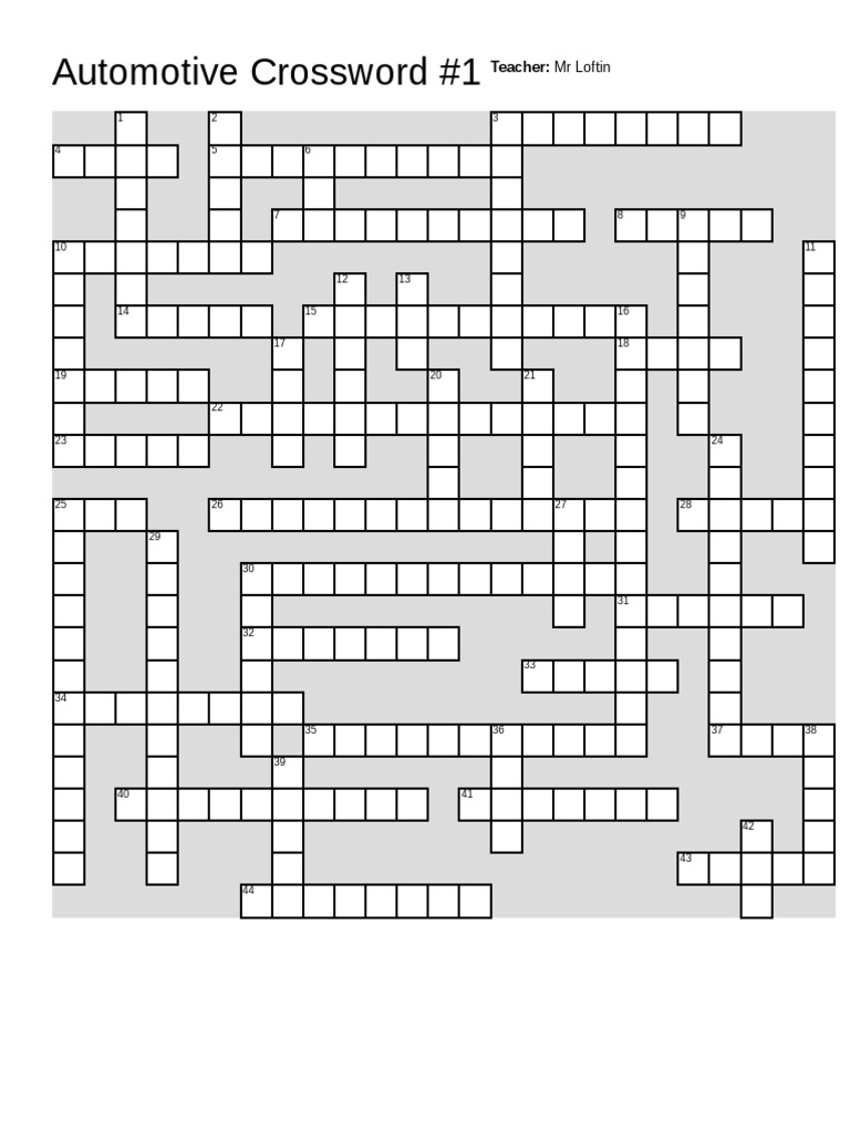 Automotive Crossword 1 1679287967 PDF Car Engines