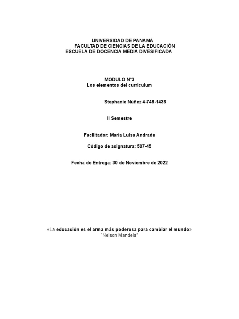 Elementos Clave del Currículo Educativo | PDF | Plan de estudios ...