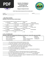 1st Quarter Exam - ENGLISH 7