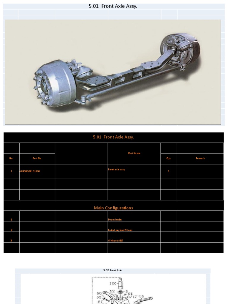 Front Axle, Brake System and Steering System PDF Steering Bearing
