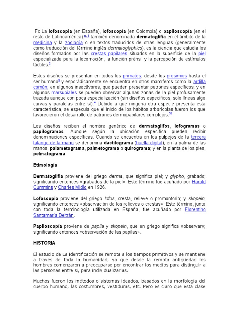 La Lofoscopia-2 | PDF | Huella dactilar