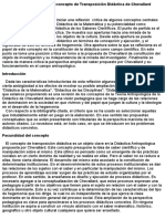 Reflexiones Críticas Sobre El Concepto de Transposición Didáctica de Chevallard