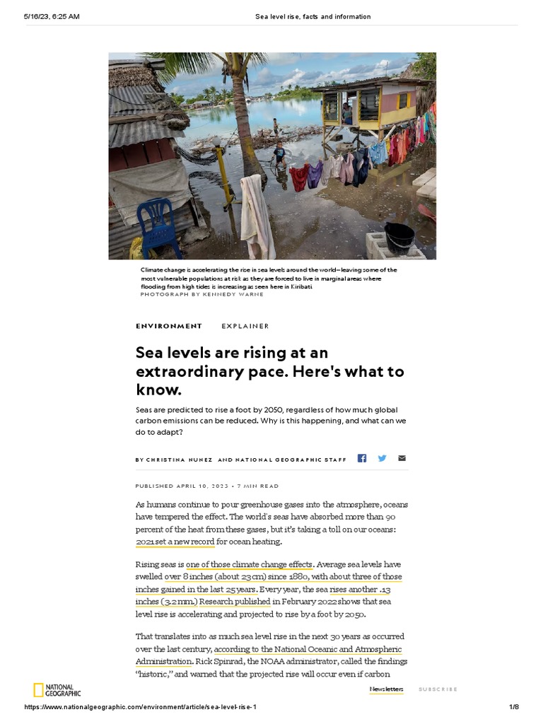 Understanding Sea Level Rise Effects | PDF | Sea Level Rise | Climate ...