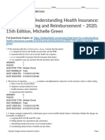 Test Bank For Understanding Health Insurance A Guide To Billing and Reimbursement 2020 15th Edition Michelle Green